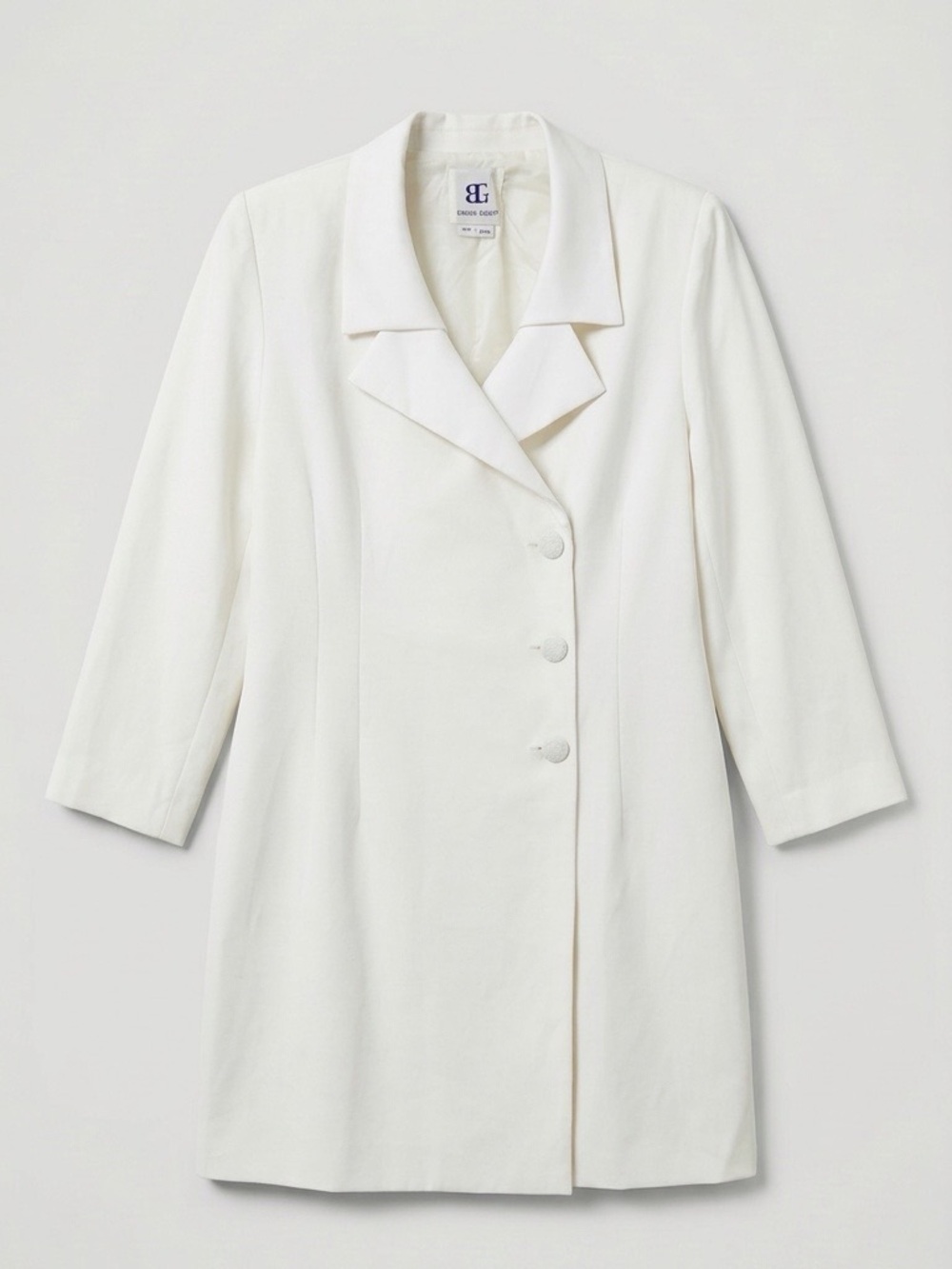 Vintage Ivory Button-Front Blazer Dress